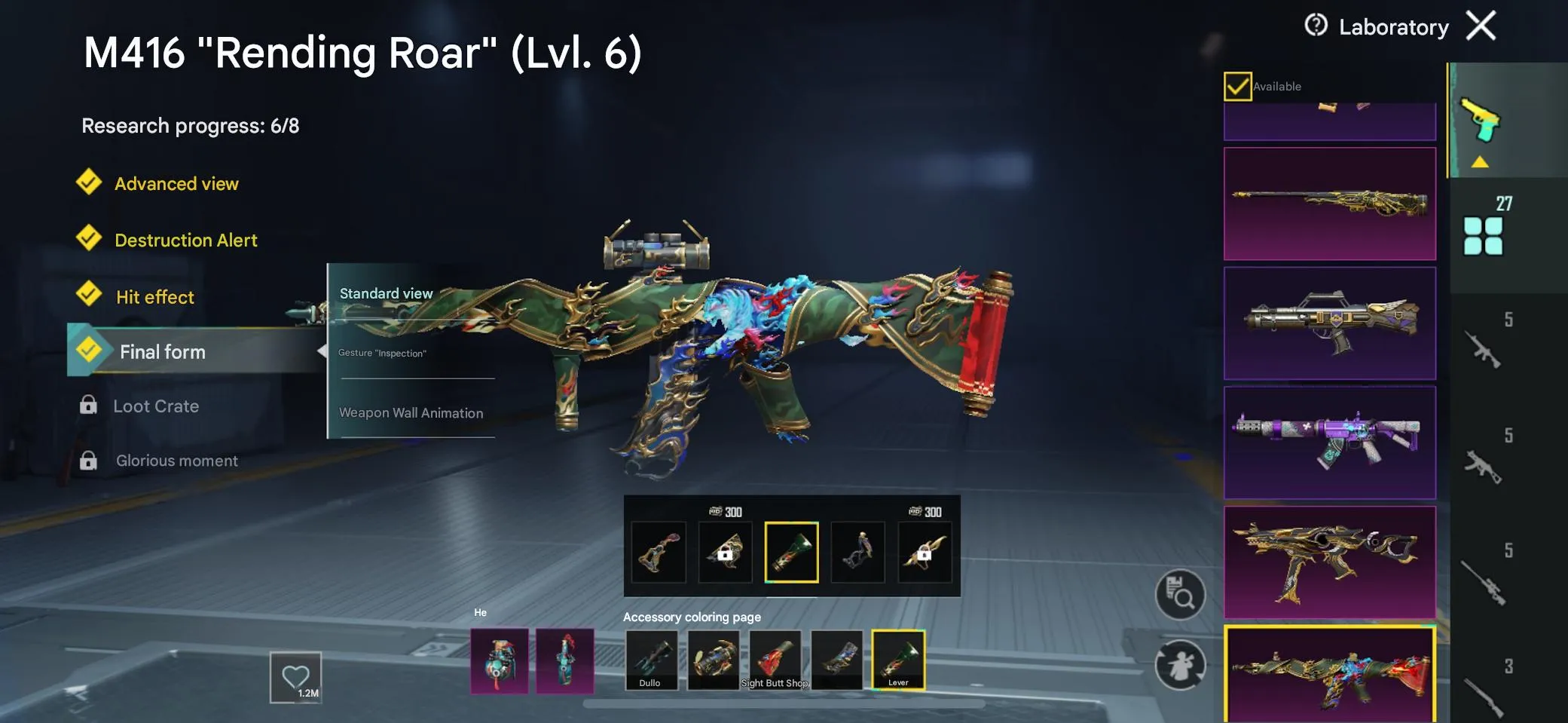 PGM286 3 M416 9 KILL CHATS COSTUME X 4 STAR GOLD COSTUMES SPORTS CARS (G)